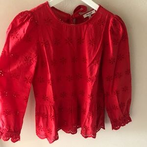Red 3/4 Sleeve XXS Madewell Top